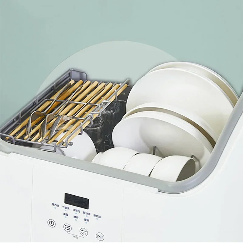 220V Kitchen Dishwasher, High-Temperature Wash and Dry Dishwasher, Fully Automatic Compact Dishwasher