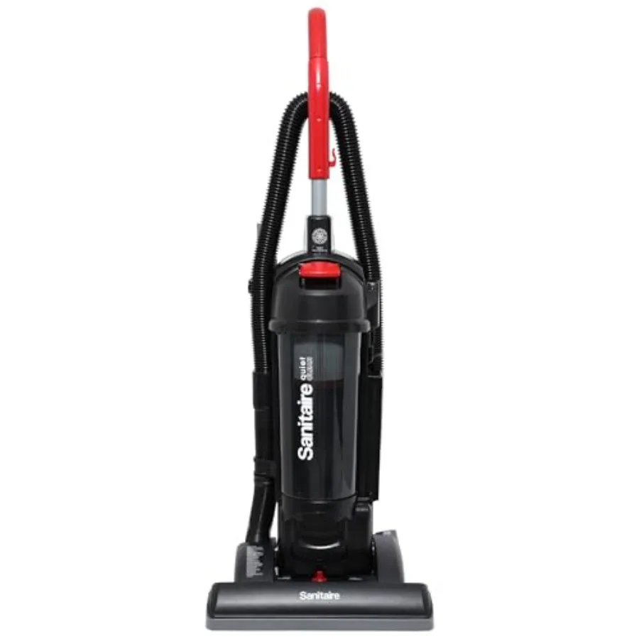 

Commercial upright vacuum SC5845D for high-traffic areas, durable black ABS plastic housing, powerful suction and easy maneuver