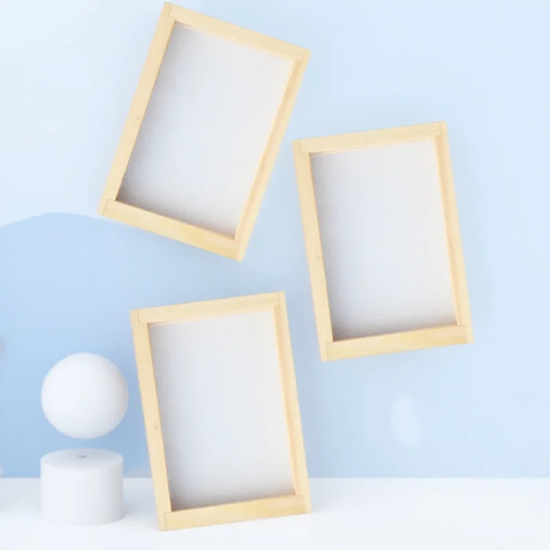 

3Pcs Paper Making Frame for Safe Wooden DIY Crafting Frame Recyclable Screen Mesh Art Craft Activity Learning Tool Set