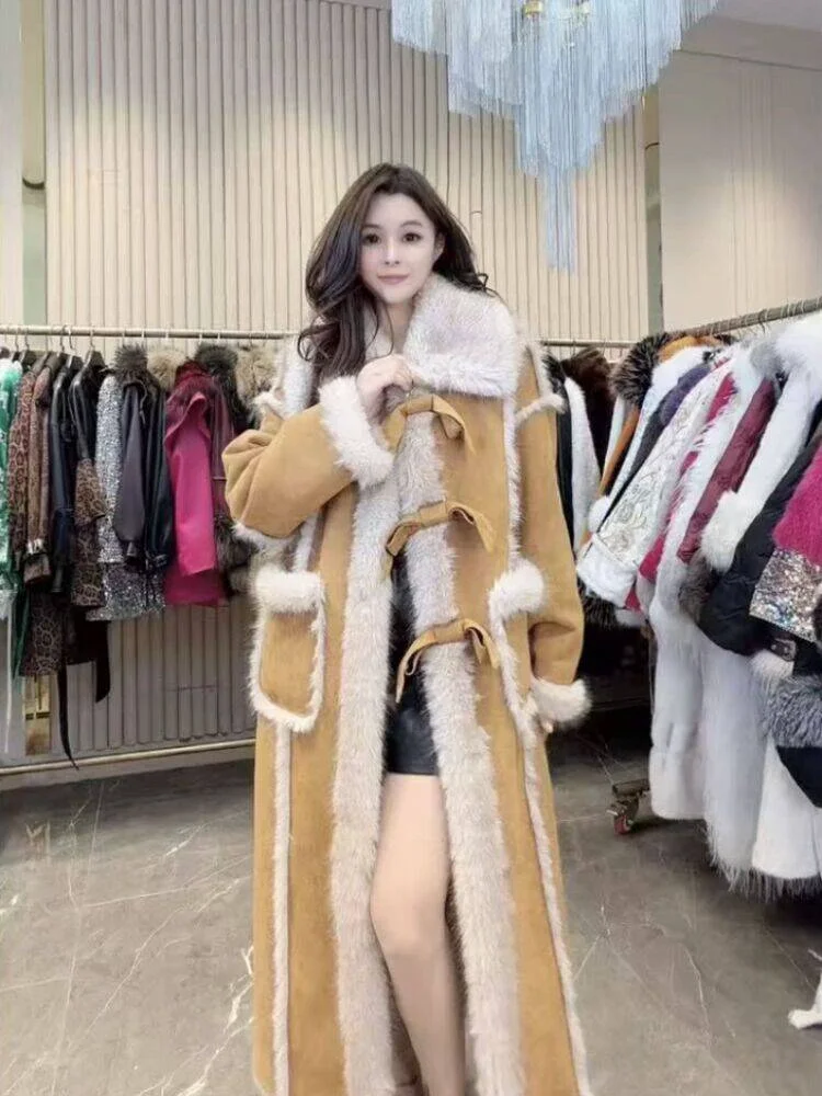 Lange damesjassen met strik - Nieuwe bovenkleding: lichte luxe, hoogwaardige parka voor warme winterjassen