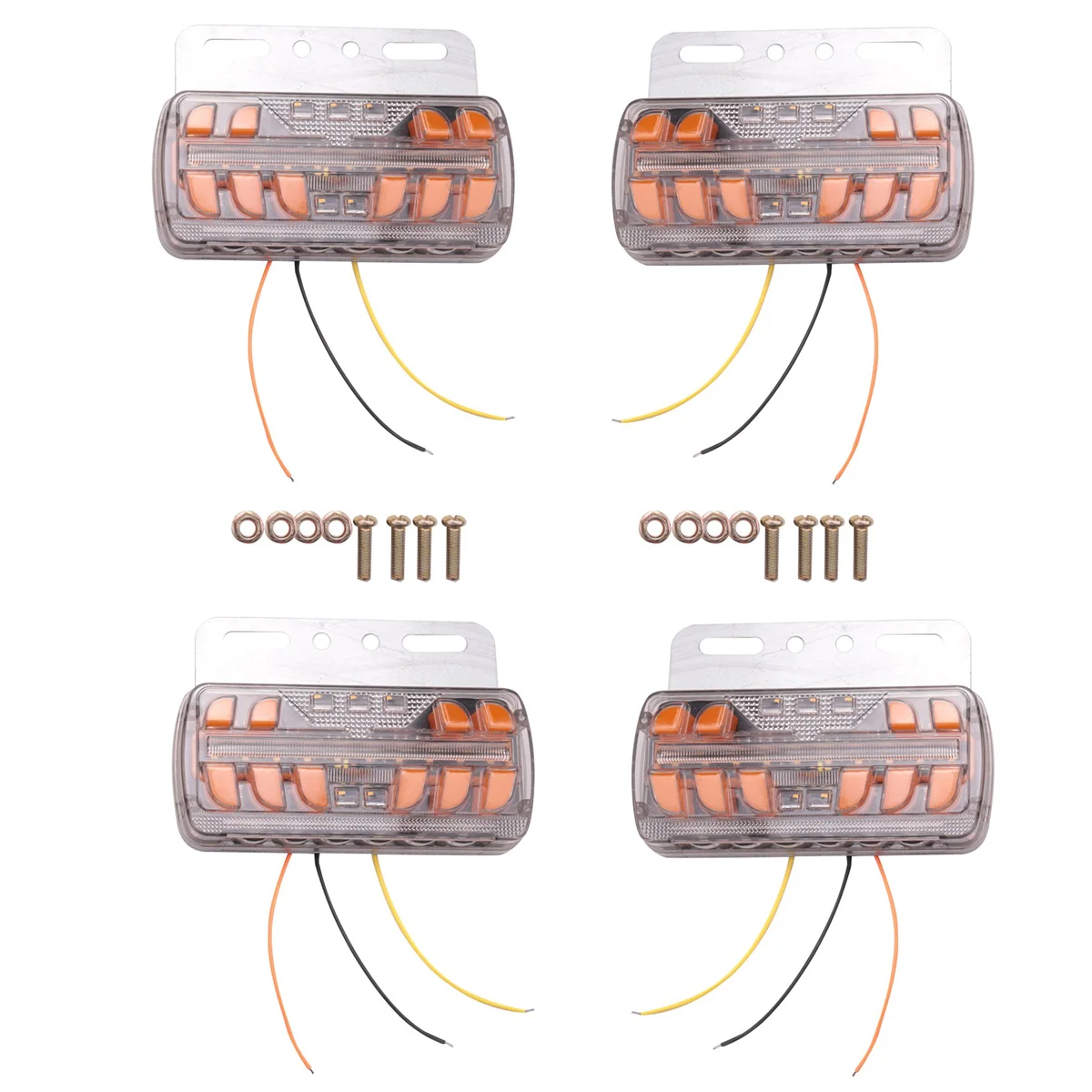 4Pcs LED Trailer Lights 12-24V Side Marker Lights Trailer Tail Lights Truck Side Lights Signal Lights