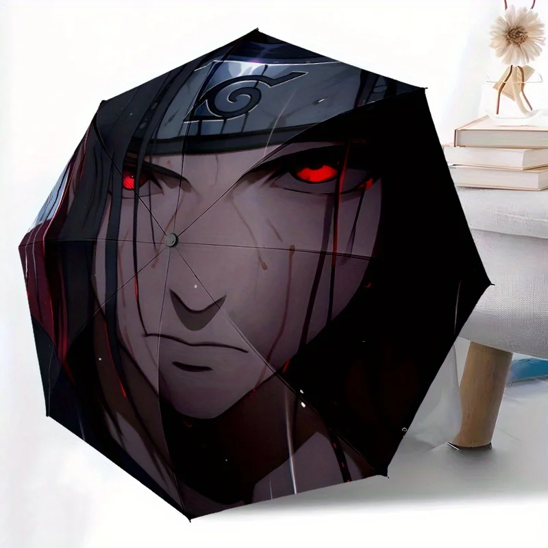 

Автоматический складной зонт Itachi Uchiha 1, устойчивый к ветру, компактный для путешествий и повседневного использования, с забавным дизайном.