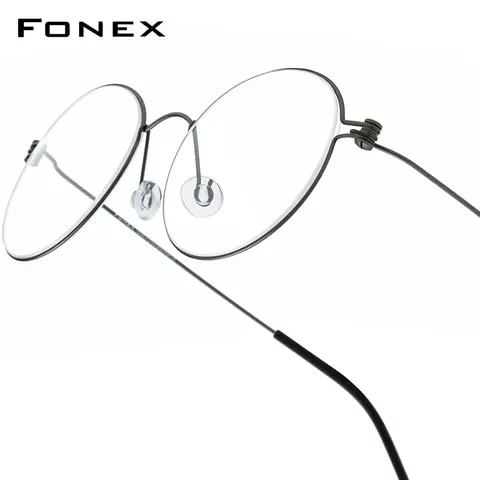 FONEX B 티타늄 안경테, 남성 브랜드 디자인 안경, 한국 덴마크, 초경량 무게추 모르텐, 나사 없는 안경 7510