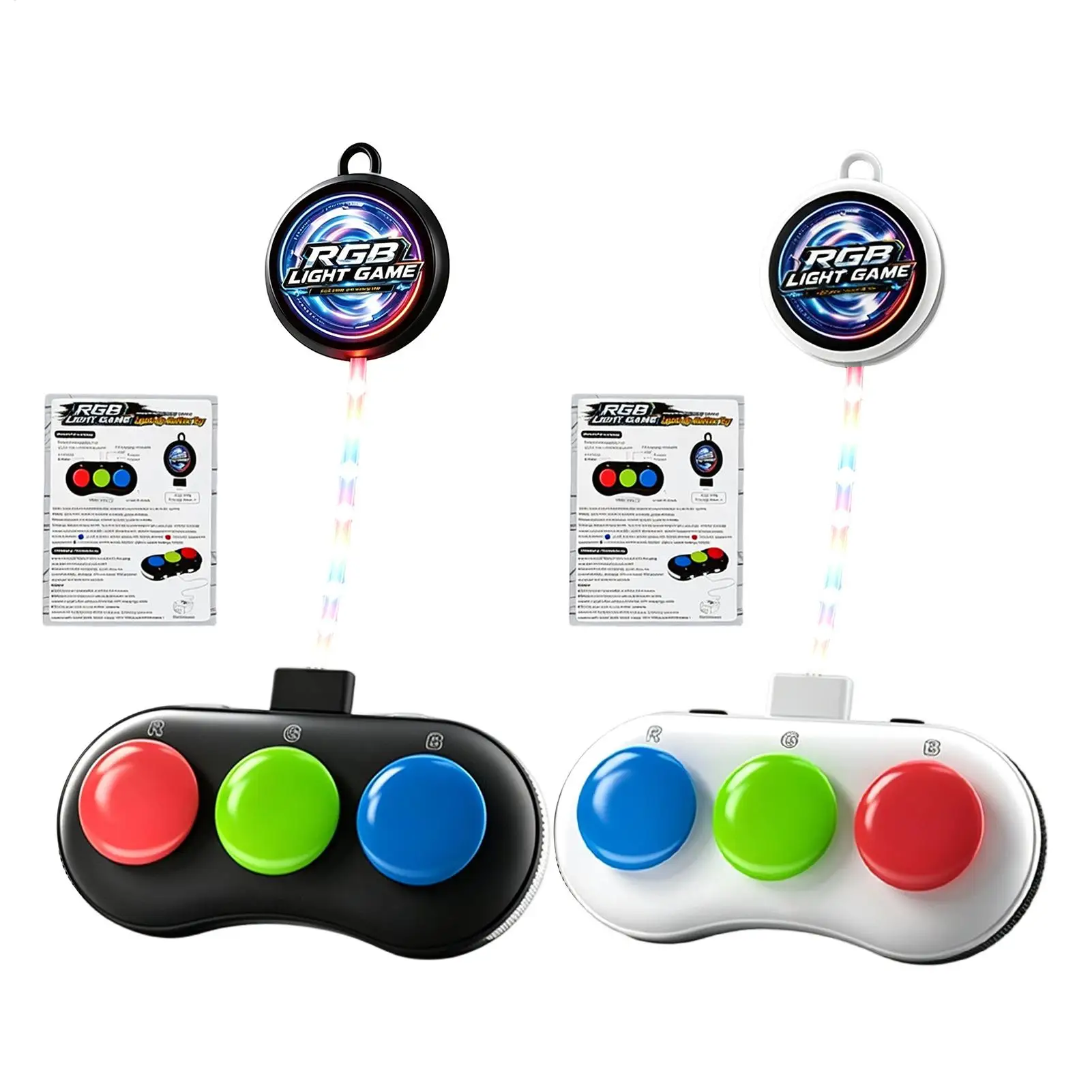 Rhythm Game RGB Light Quick Push Challenge Toy Fast Press Push Game Music Interactive Handheld for Boys Girls Birthday Gifts
