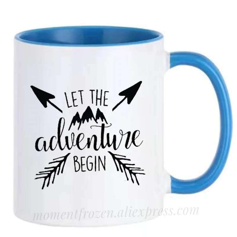 

Adventure Mountains Camping Cups Tea Mugs Coffee Mugen Unique Design Milk Tableware Coffeeware Home Office Decal Friends Gifts