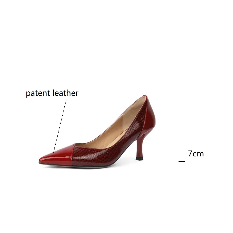 2024 New Spring Summer Patent Leather Women Shoes High Heels Mixed Color Pointed Toe Women Pumps Shallow Loafers Shoes for Women