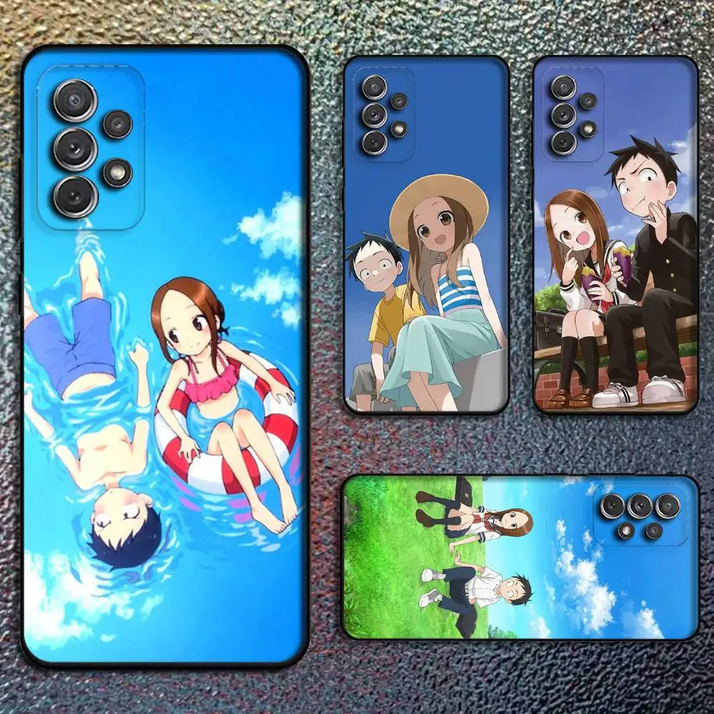 Чехол для телефона Karakai Jozu no Takagi San для Samsung S25, S24, S21, S22, S23, S30, Ultra, S20, Plus, Fe, Lite, Note, 10,9,5G, черный чехол