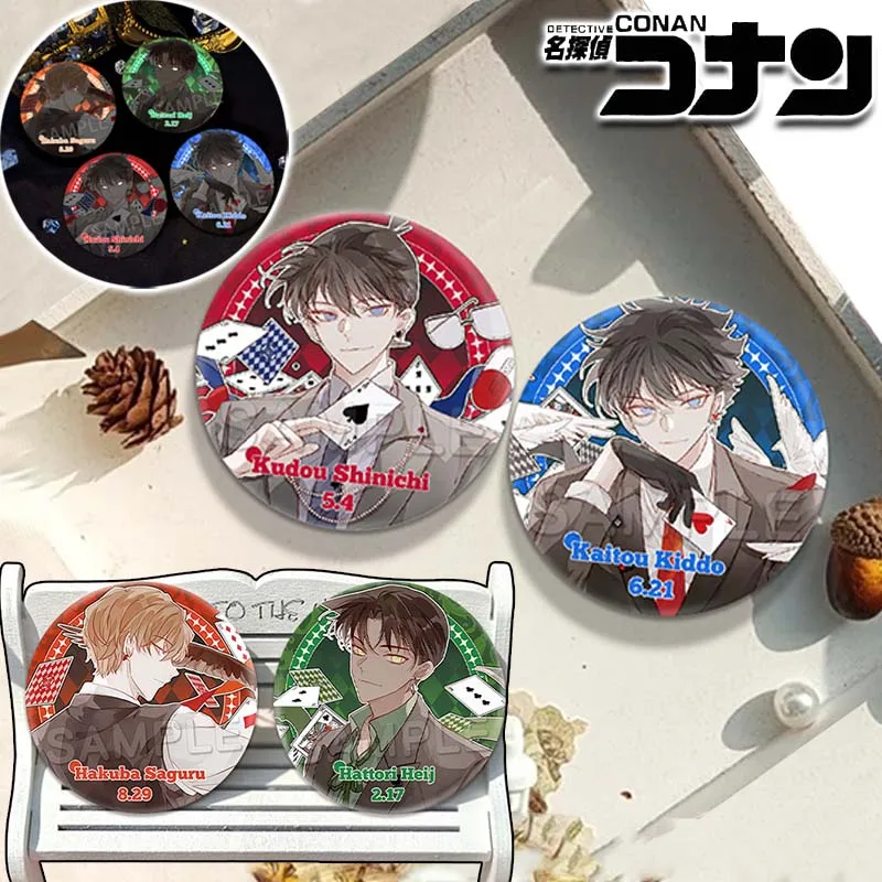 

Detective Conan Badges Cute Personalized Badge Metal Pins Backpack Lapel Hat Bag Badge Decoration Accessory Gifts for Friends