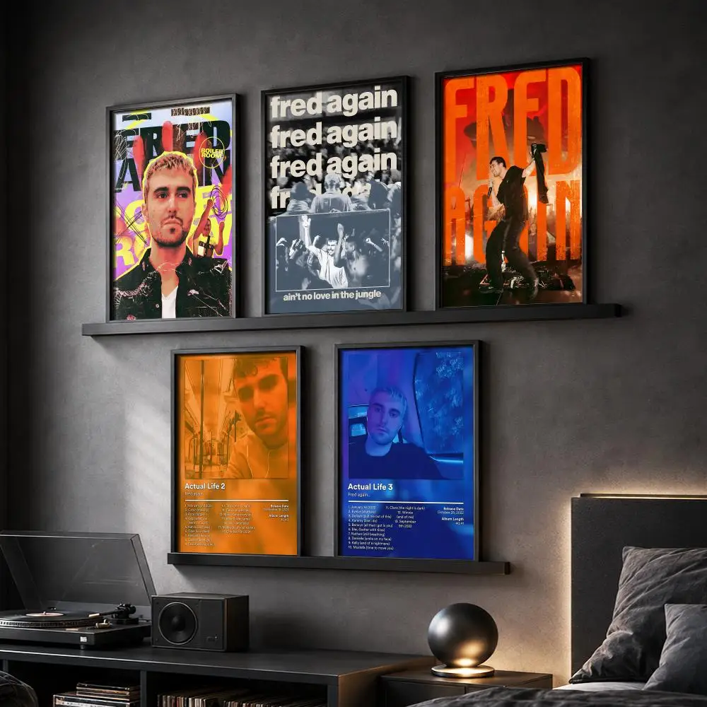 Singer Music album F-Fred Again Painting Calligraphy Canvas Poster Hallway Bedroom Living Room Home Bar Decoration Interior Wall