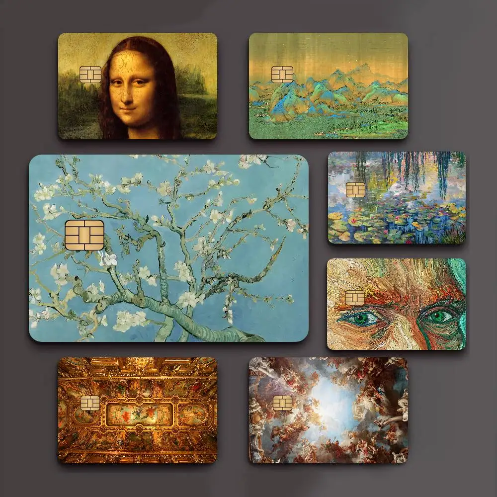 Art Category World Famous Painting Credit Card Skin Stickers No Adhesive Residue Water Proof For VISA Credit Card Subway Card