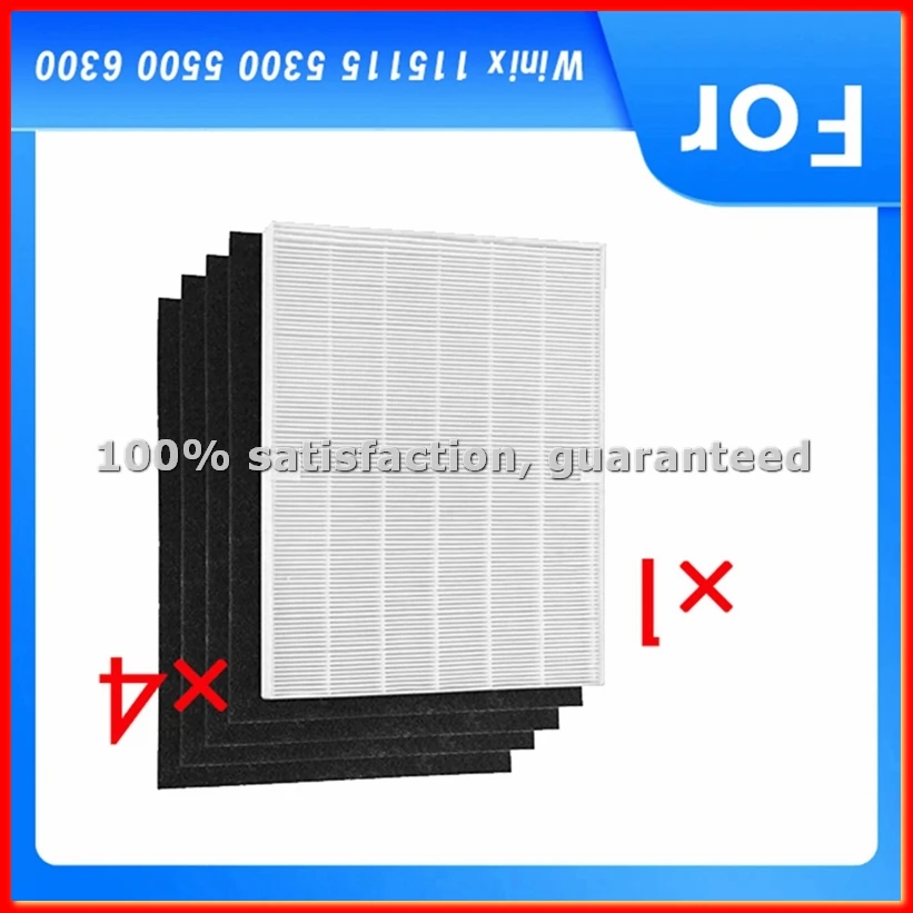 1 filtro HEPA y 4 prefiltros de carbón activado para purificador de aire 115115 5300 5500 6300, limpieza de aire mejorada-A13G