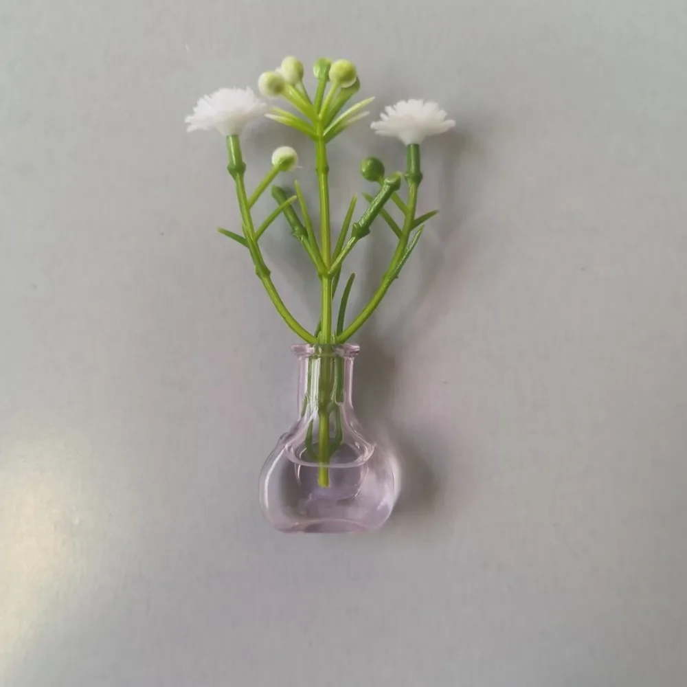 3D Design Magnetic Vase With Artificial Flowers Creative Refrigerator Vase Magnets Round Base Magnetic Back Mini Vase Magnets