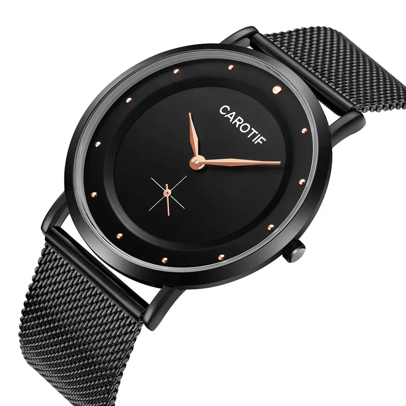 นาฬิกาควอทซ์แบบบางพิเศษนาฬิกาลำลองสำหรับนักธุรกิจศึกษากันน้ำได้แบบตาข่าย