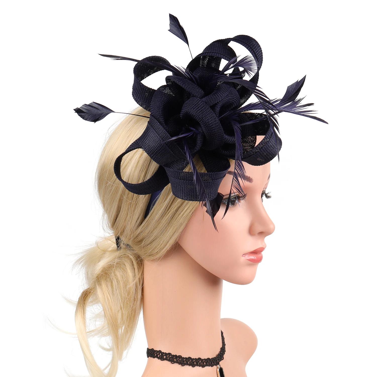 Tea Party Blumen-Fascinator, Kentucky Derby, Ascot, Rennen, Fascinator, Hochzeit, Cocktail, Federn, Band, Fascinator-Hüte für Frauen – Detail 5