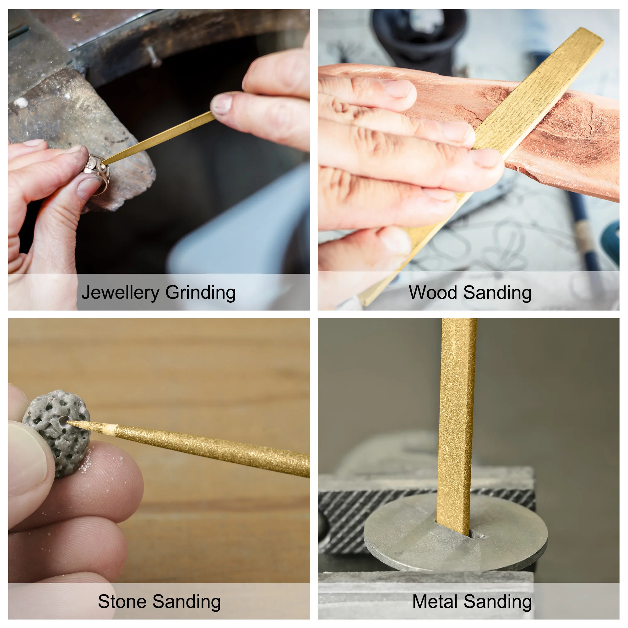10pcs 3x140mm Diamond Needle File Set Half Round/Round/Triangle Files Titanium Coated Tools DIY Wood Rasp File Needle For Stone