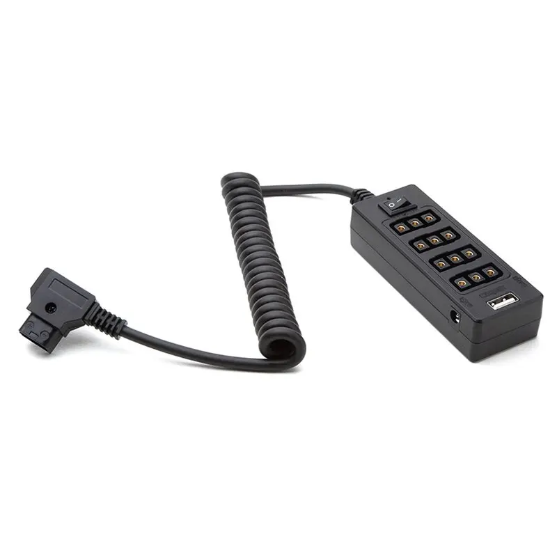 A97I-2X D-Tap To 4 Female D-Tap 2 DC USB Output Power Cable Distributor Splitter Hub Box For Anton Bauer V Mount Batteries