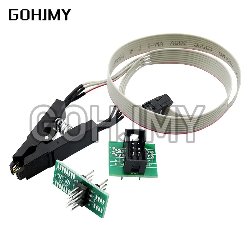 CH341A 24 25 시리즈 EEPROM 플래시 BIOS USB 프로그래머 모듈 + SOIC8 SOP8 테스트 클립 + 1.8V 어댑터 + SOIC8 어댑터 DIY 키트