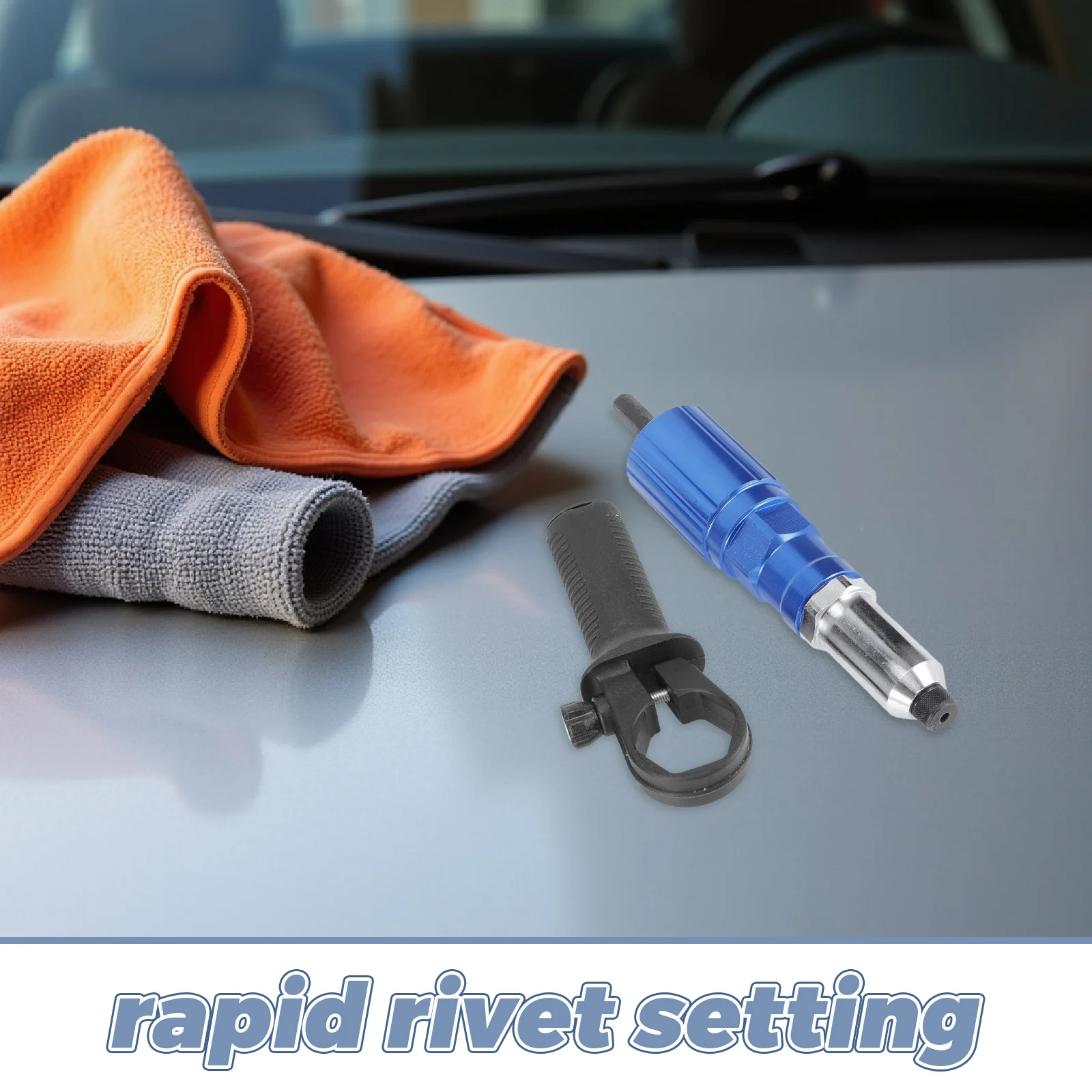 1Set Electric Rivet Gun Kit Aluminum Alloy Riveter Converter Heads for Cordless Riveting in Automotive Furniture