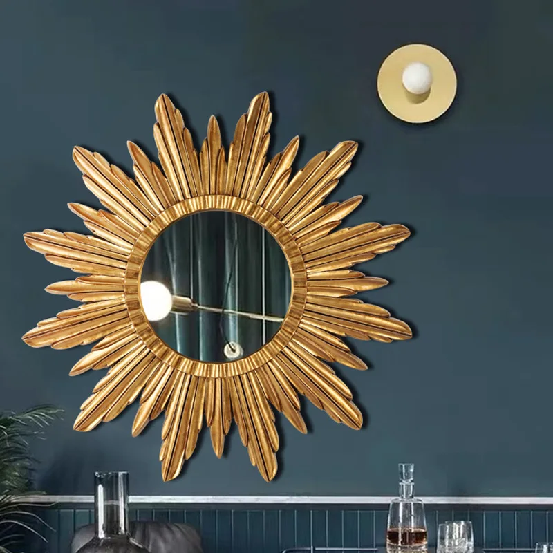 Nordic sunglasses guest restaurant wall hanging decorative mirror American bathroom mirror porch background wall art