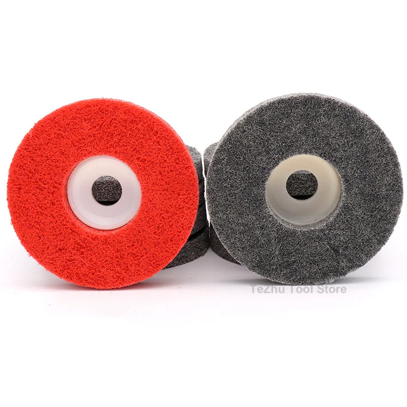 100mm Nylon Fiber Polishing Wheel Abrasive Sanding Disc For Angle Grinder Metal Woodworking Glass Cleaning Abrasive Tool