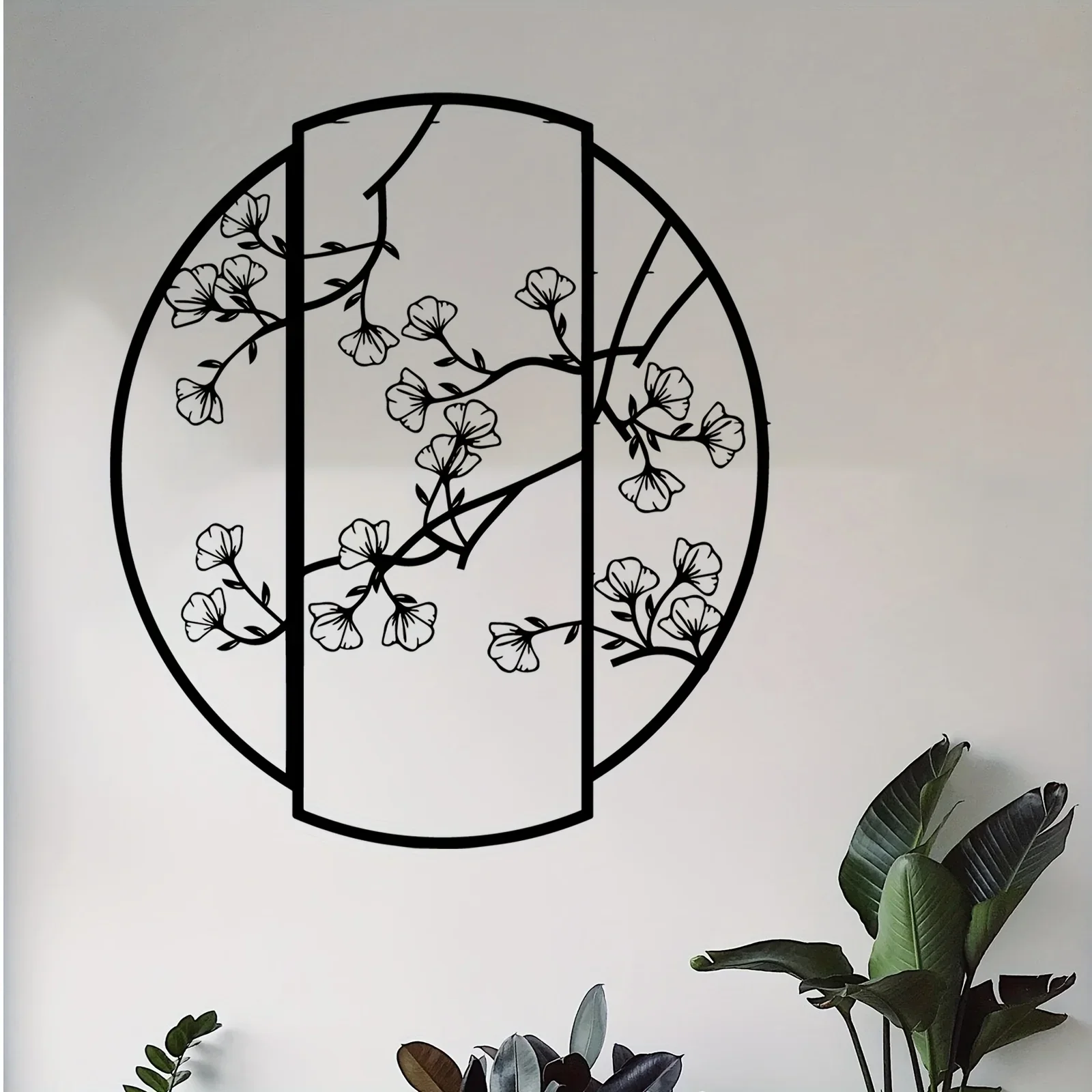 CIFBUY Wrought Iron Cherry Blossom Wall Art Decor, Rustproof Japanese Sakura Branch Metal Sculpture, Ideal Anniversary Gift for