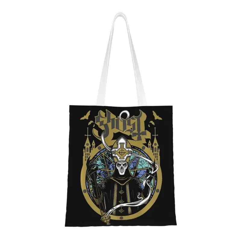 

Fashion Heavy Rock Band Horror Ghost Shopping Tote Bags Recycling Grocery Canvas Shopper Shoulder Bag