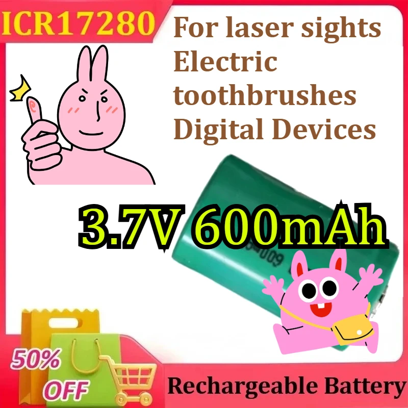 

ICR17280 17280 литиевая батарея для зарядки лазерного прицела электрическая зубная щетка цифровая батарея 3,7 В 600 мАч