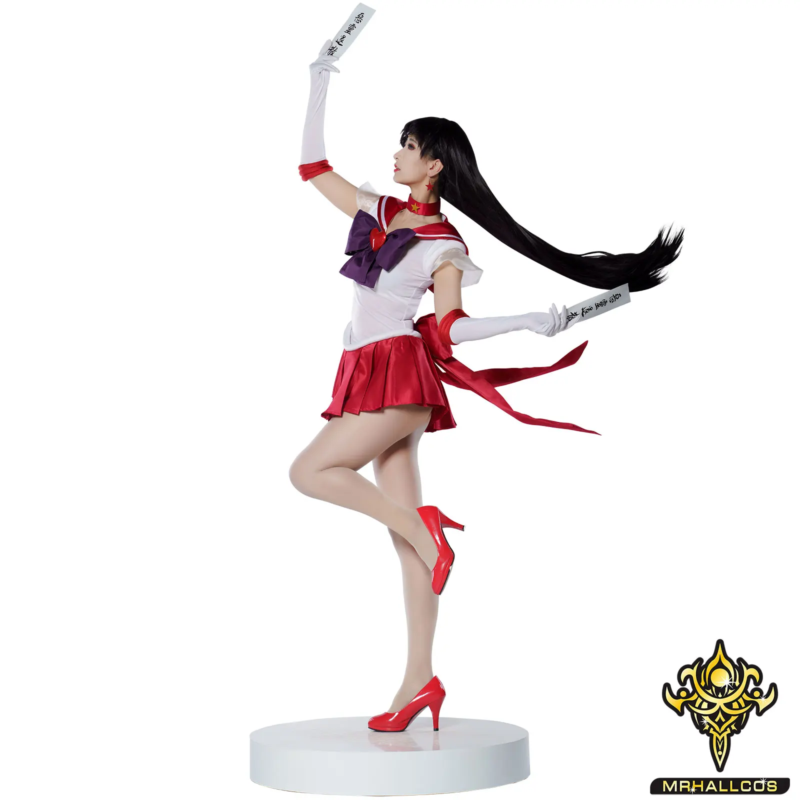 MRHALLCOS Anime Cosplay Sailor Mars Rei Hino Moon SuperS Crystal Dress outfit Costume Halloween Party Kid Adult Women Plus Size