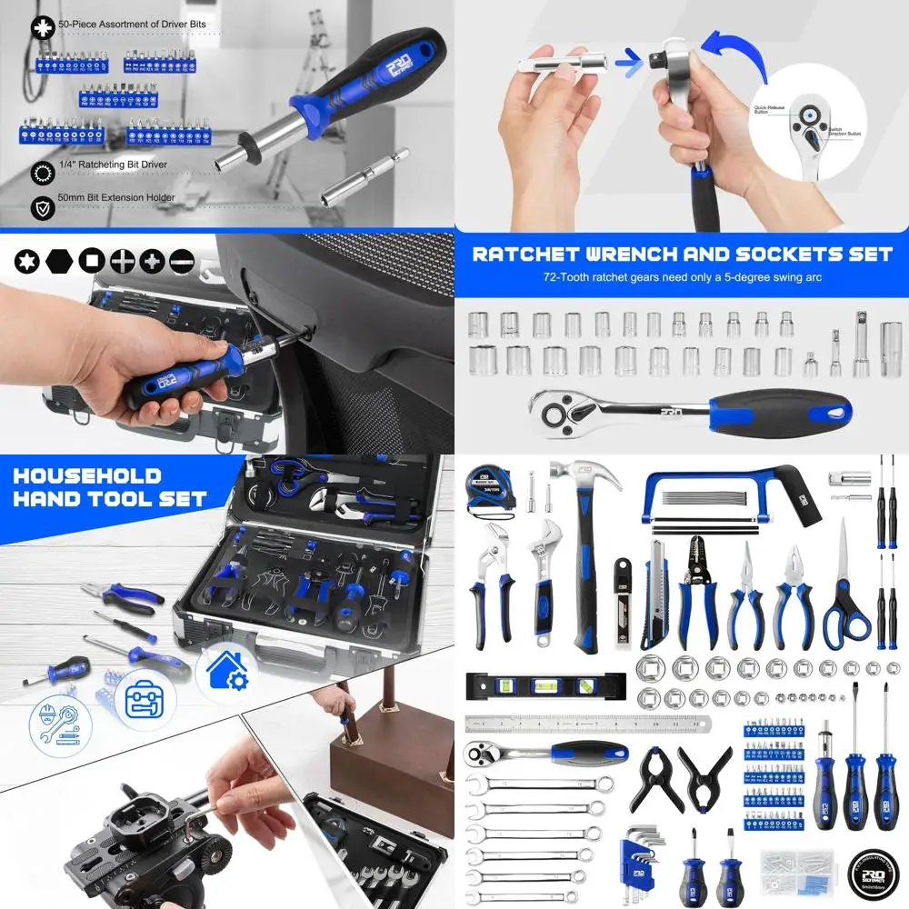 

Complete 259-Piece Home Tool Set with Durable Aluminum Case for Home, Car, and Workshop Essentials