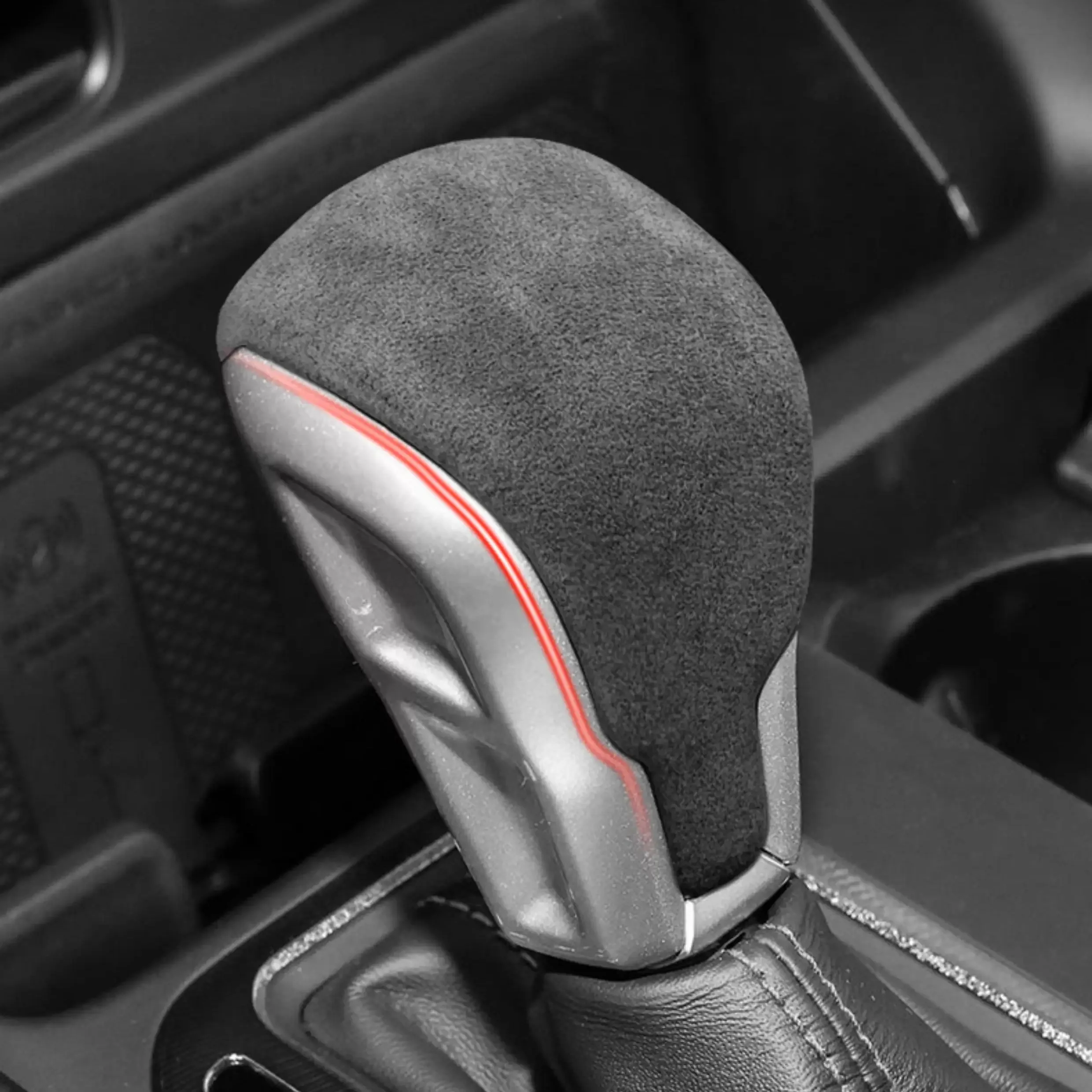 For Dodge RAM Truck 1500 TRX Ignition Edition 2022 2023, for Jeep Commander 2018-2022 Suede Leather Shift Knob Cover Wrap Collar