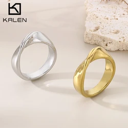 Kalen Trendy Mobius Ring Titanjum Steel Rings For Women Niche Light Luxury Style Plated Stainless Steel RingParty Gift