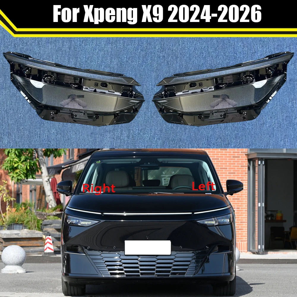 

Car Front Headlamp Head Lamp Light Lampshade Lampcover Auto Clear Lens Shell For Xpeng X9 2024 2025 2026 Headlight Cover