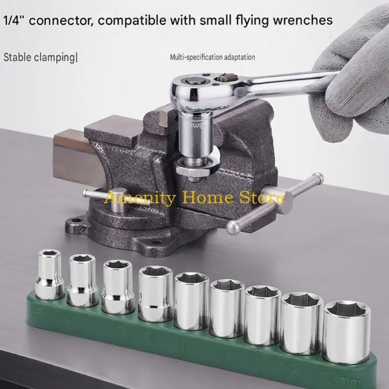 F26C 5-13mm Damaged Nut Extraction Tool Set for Use with Common Drive Tool, with Organized Storage for Household Hardware and