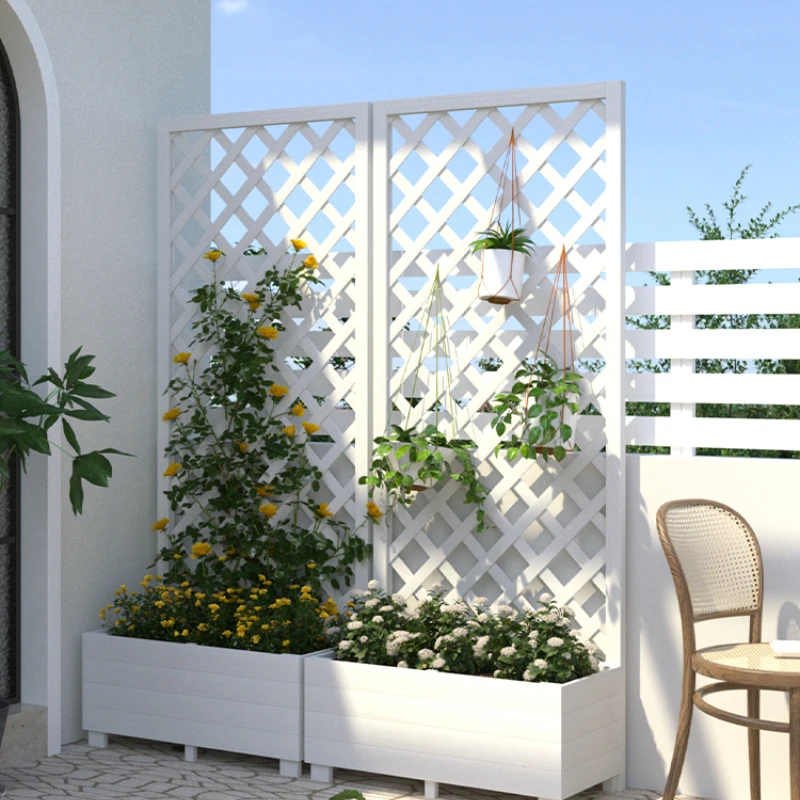 Flower frame planting box plant climbing rattan frame decoration outdoor courtyard fence grid flower frame high value