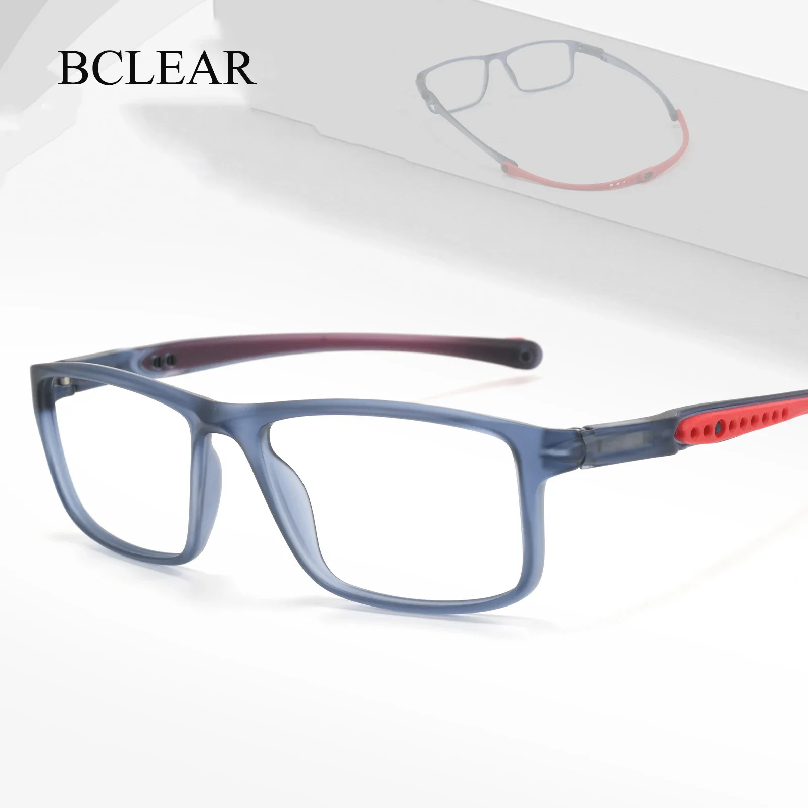 

BCLEAR Fashion TR90 Sports Eyeglasses Frame Unisex Prescription Eyewear Spectacle Frame Optical Eye Glasses for Men And Women