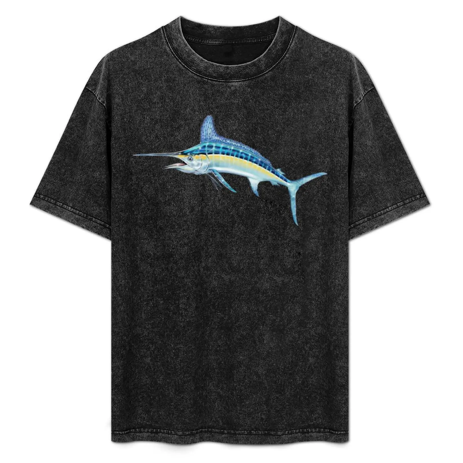 White Marlin T-Shirt customizeds summer tops basketball graphic tees mens white t shirts