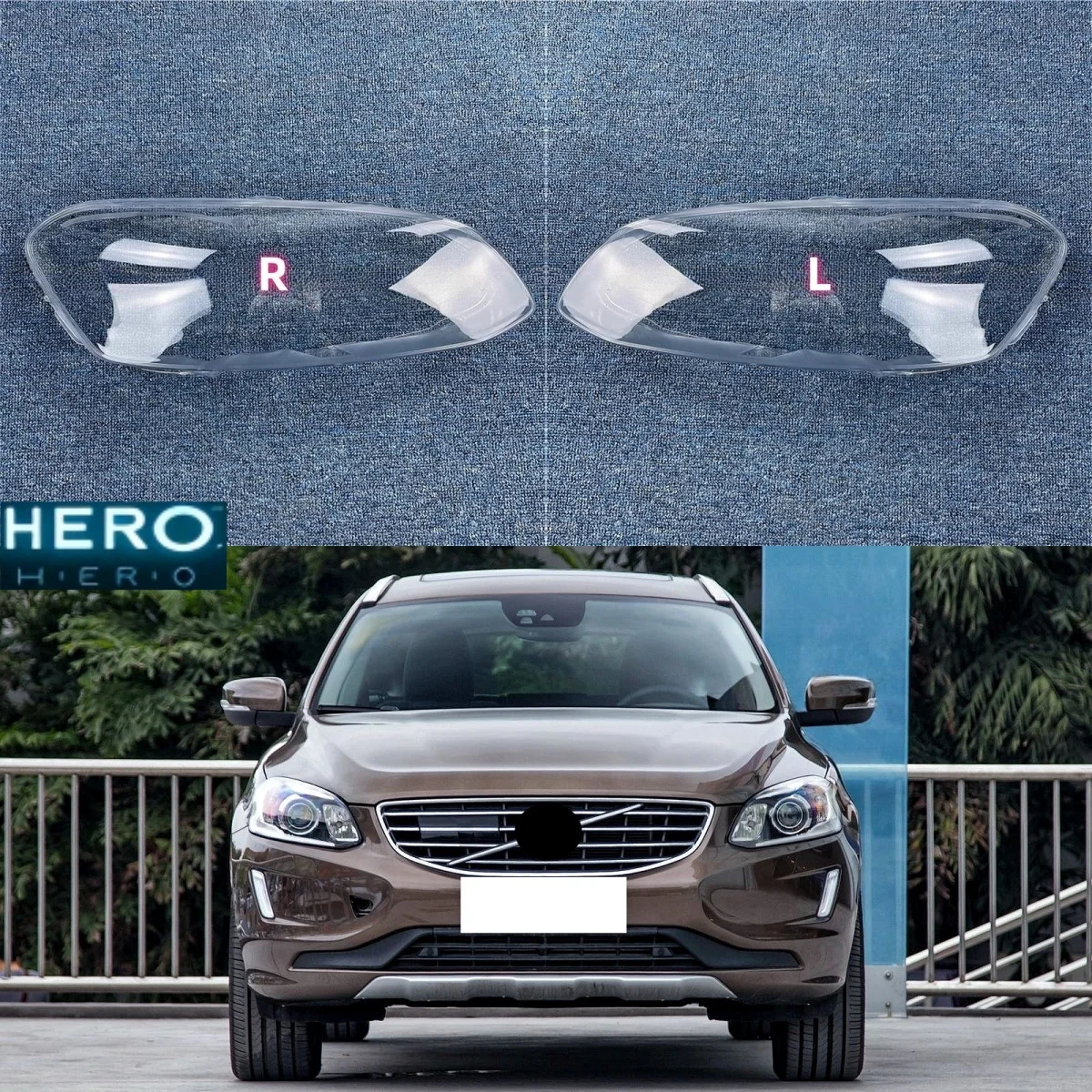 

For Volvo XC60 2014 2015 2016 2017 2018 2019 Transparent Lampshade Headlamp Cover Lamp Shade Headlight Shell Lens Plexiglass