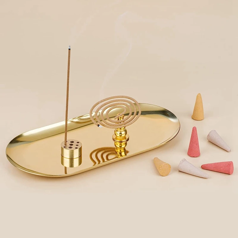 

4Pcs Incense Holder, Sage Holder, Incense Burner For Incense Sticks/Coil Incense/Incense Cones,For Meditation Yoga Room-AT35