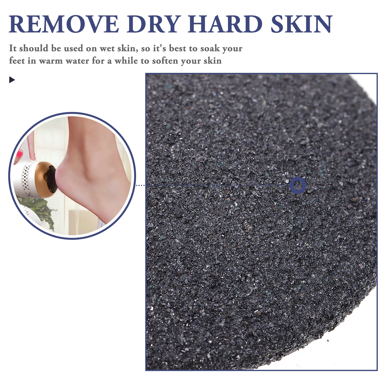 

10pcs Pedicure Replacement Heads Black Grinder Attachments Washable Durable Callus Removers For Electric Foot Files Foot Dead