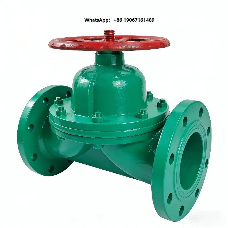 Factory Direct Sale Flanged Rubber-lined Diaphragm Valve Corrosion-resistant Straight-through Chemical Wastewater Valve t001