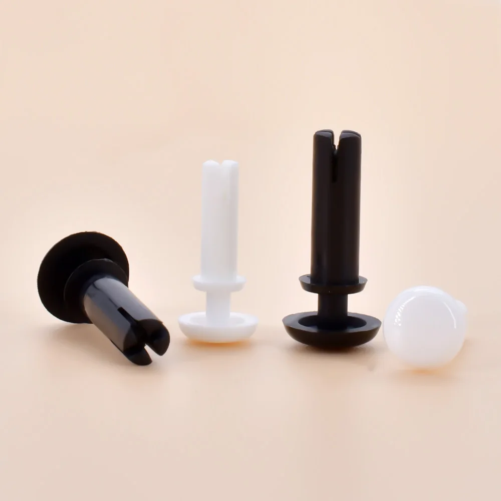 R2024-R4080 White Black R Type Rivets Nylon Type Expansion for PC Board Fastener Push-type Rivet Standoff Buckle Clip 50-200pcs