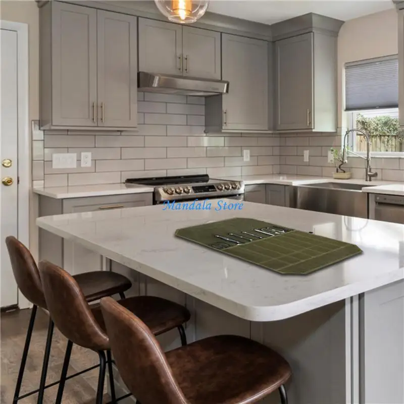 U2JC Precise Fine Thread Storage Bag Wear-resistant Durable 7 Knife Slots Wet Wax