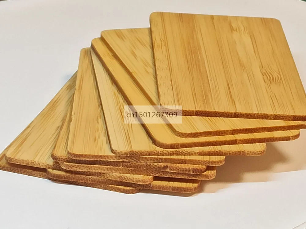 10 Pieces Thickness 2mm Bamboo Business Card Rectangular Cutouts For DIY Craft Project Laser Engraving