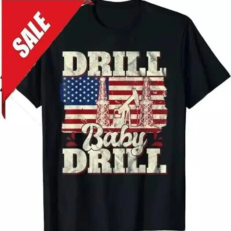 NEW LIMITED Drill Baby American Flag Design Great Idea T Shirt