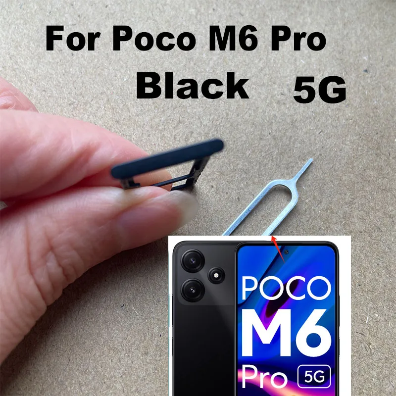 1 SZTUK Taca na kartę SIM do Xiaomi Poco M6 Pro Uchwyt na kartę SIM Adapter gniazda i uchwyt na tacę Micro SD z darmowym wyjmowaniem pinu 4G 5G