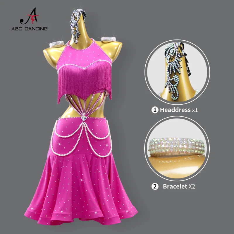 ชุดเต้นรำละตินสำหรับผู้หญิง ชุดเต้นรำ กระโปรง เซ็กซี่ สง่างาม ชุดสำหรับงานพรอม การแข่งขัน ชุดกีฬาสำหรับเด็กผู้หญิง ชุดฝึกซ้อม ชุดแสดงปี 2025