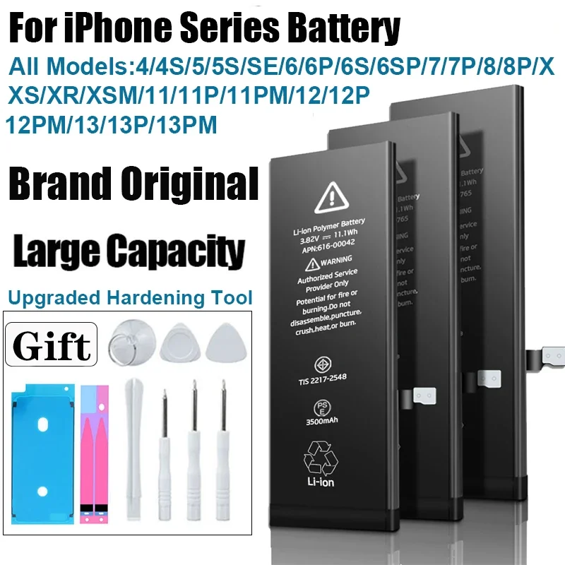 High Capacity Phone Battery For iPhone SE 2 4 5S 6 6s 6p 6sp 7 7p 8 Plus X Xr Xs Max 11 12 13 Pro Battery For Apple With Tools