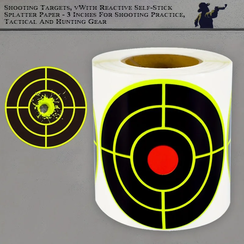 20/100/200pcs  -3 Inch -Fluorescent Shooting Target Stickers - 3 Inch Splatter Targets for Practice and Training