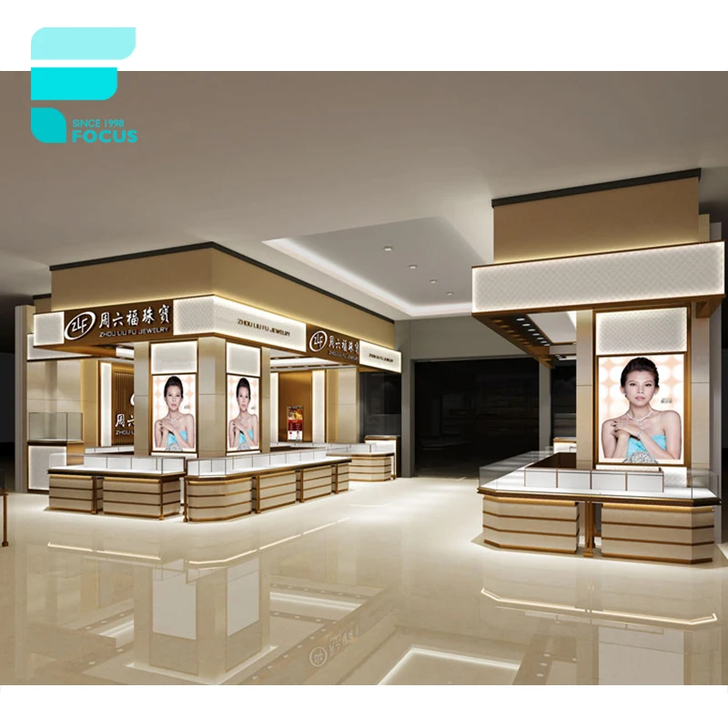 Customized-Factory Customized Jewelry Showcase Custom Jewellery Display Cabinet Jewelry Furniture 3D Design Jewelry Store