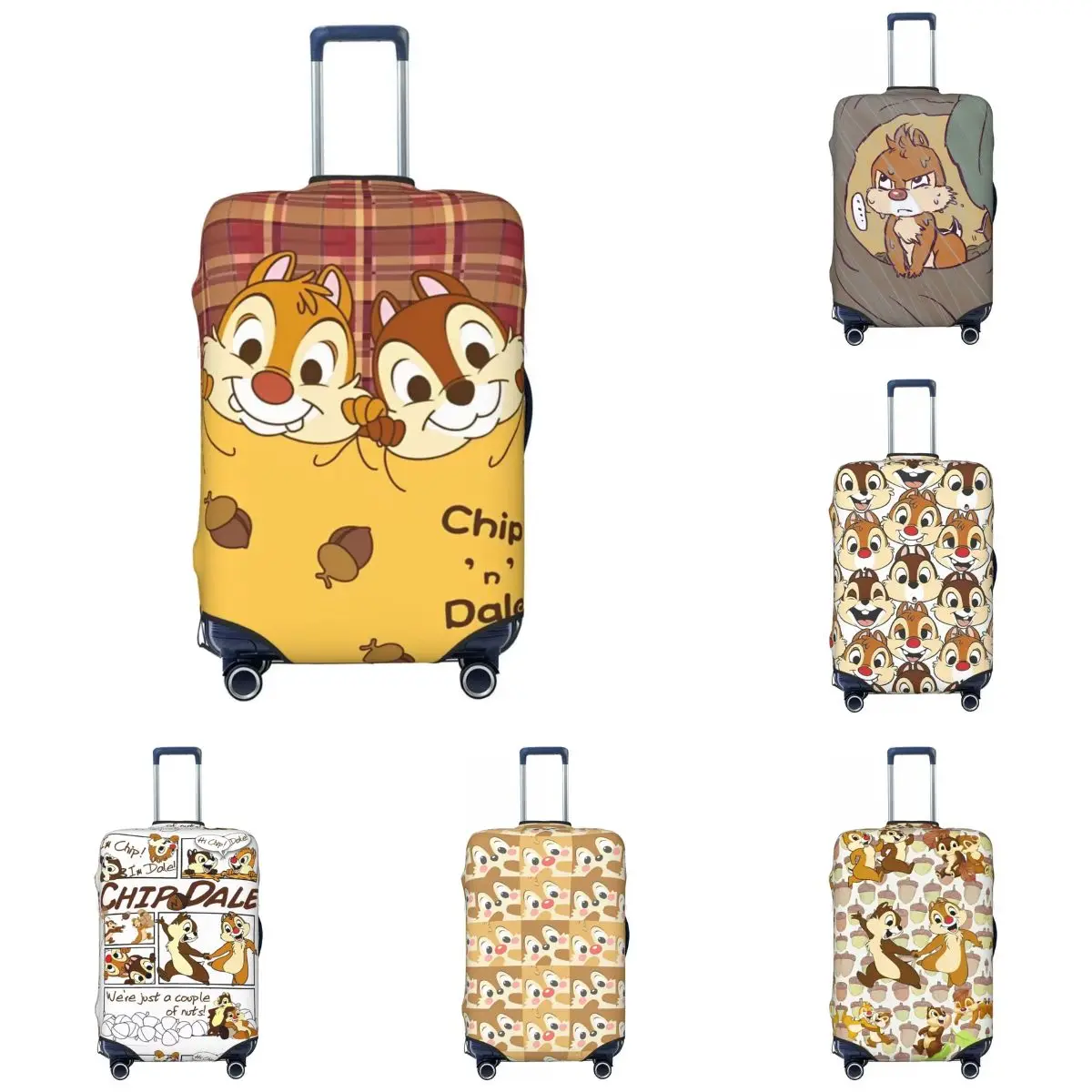 

Chip 'n' Dale Print Suitcase Cover Flight Travel Useful Luggage Case Protection